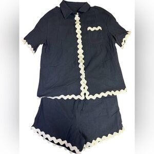 NWOT Navy and White Short or lounge Set